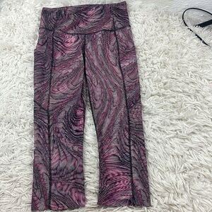 Lululemon Fast and Free High-Rise Crop 19" Dimensional Sonic Pink Multi